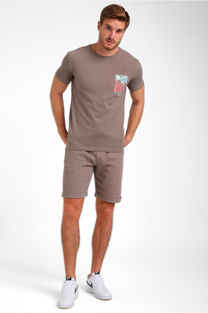 MODERN JACQUARD T SHIRT 155916 DESERT TAUPE